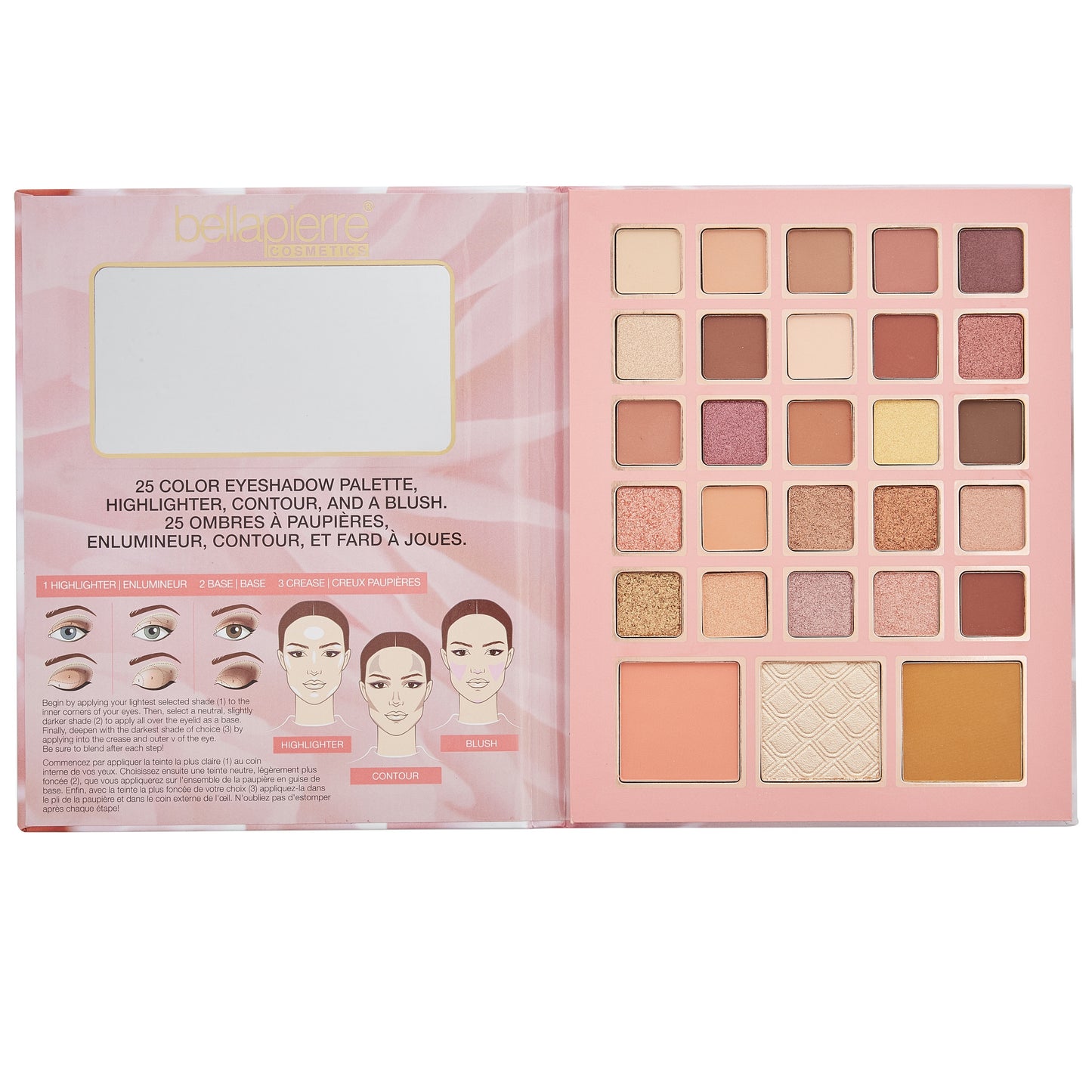 Satin rosé palet voor ogen en gelaat